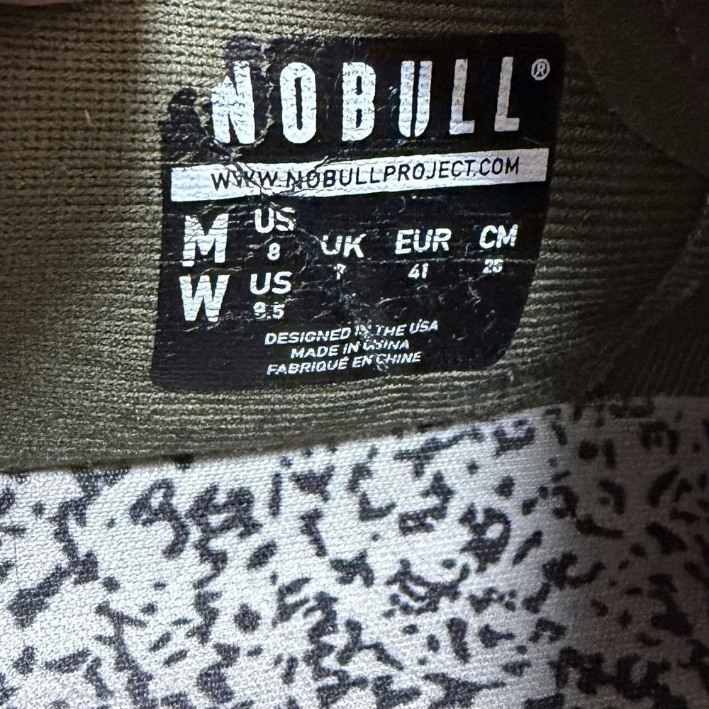 NoBull Super Fabric Lace Up Training Sneaker Mens US 8 Army Green Crossfit Gym